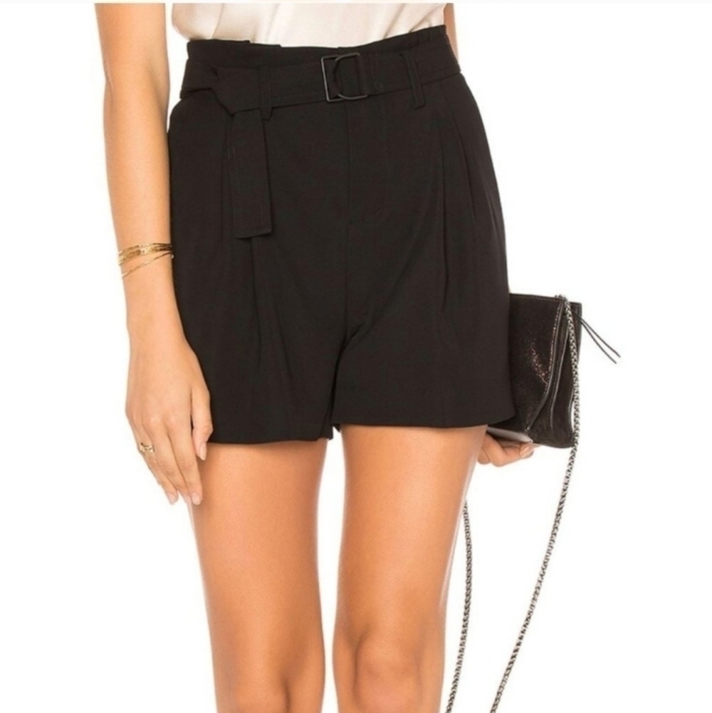 Vince. High-Rise Belted Shorts